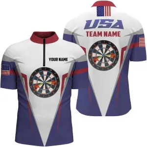 Personalized Dart Shirts for Men, Dart Jerseys for Men, Custom Dragon Darts Shirts for Men, Black Red Dart