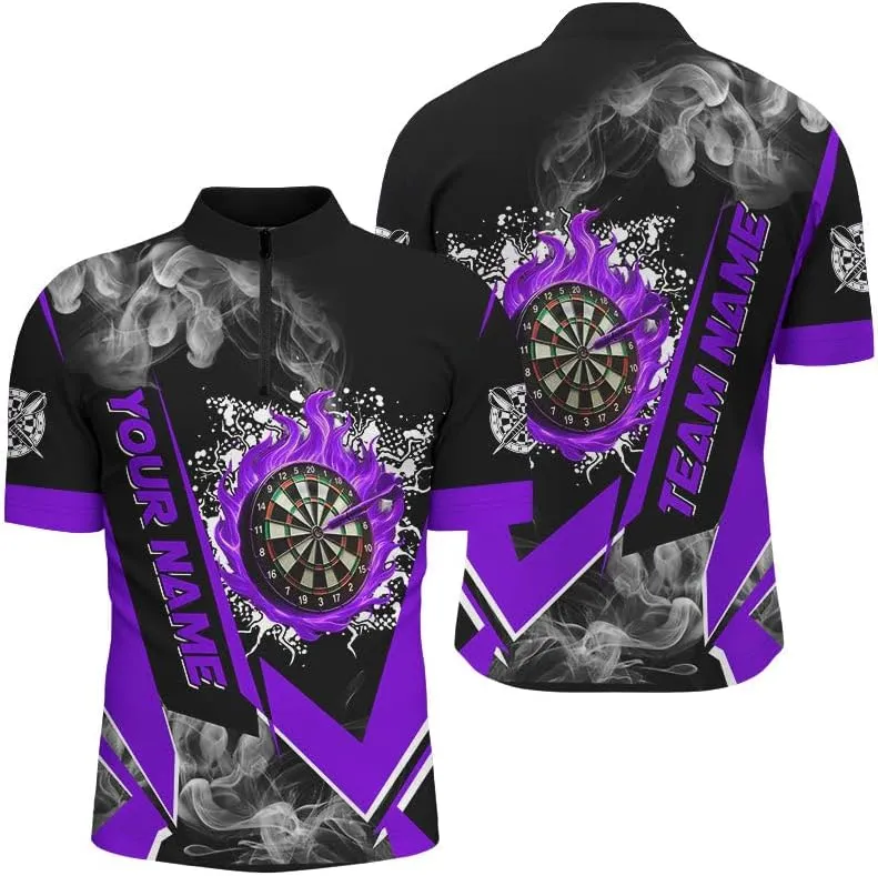 Personalized Dart Shirts for Men, Dart Jerseys for Men, Dart Shirts, Dart Jersey, Blue Galaxy Dartboard