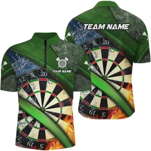 Personalized Dart Shirts for Men, Dart Jerseys for Men, Personalized 3D All Over Print Skull Darts Quarter