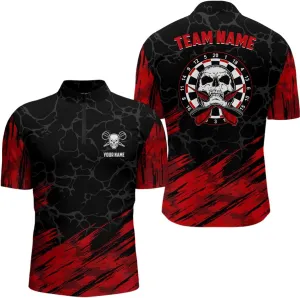 Personalized Dart Shirts for Men, Dart Jerseys for Men, Personalized 3D All Over Print Skull Darts Quarter