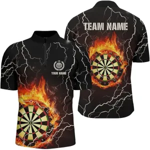 Personalized Dart Shirts for Men, Dart Jerseys for Men, Personalized Darts Quarter-Zip Shirt 3D Printed