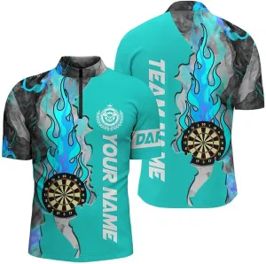 Personalized Dart Shirts for Men, Dart Jerseys for Men, Personalized Darts Quarter-Zip Shirt 3D Printed