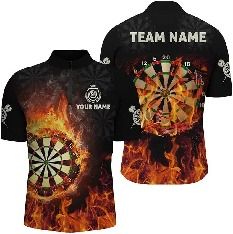 Personalized Dart Shirts for Men, Dart Jerseys for Men, Personalized Gradient Green Geometric Pattern