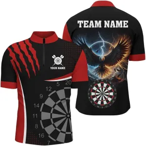 Personalized Dart Shirts for Men, Dart Jerseys for Men, Personalized Roll Tribal Darts Quarter Zip Shirt