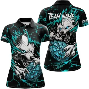 Personalized Darts Shirts for Women, Short Sleeve Dart Shirt for Girls, Turquoise Throwing Skills Loading