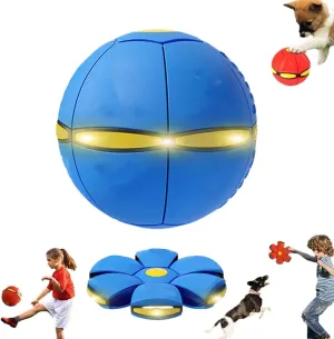 Petootsy Doggy Delight Disc, Doggy Disc Ball, Doggie Disc Ball for Small Medium Large Dogs, Doggy Toys, Doggie Disk Ball with Lights, Creative Magic Light Flying Saucer Ball (Blue, Six Lights)