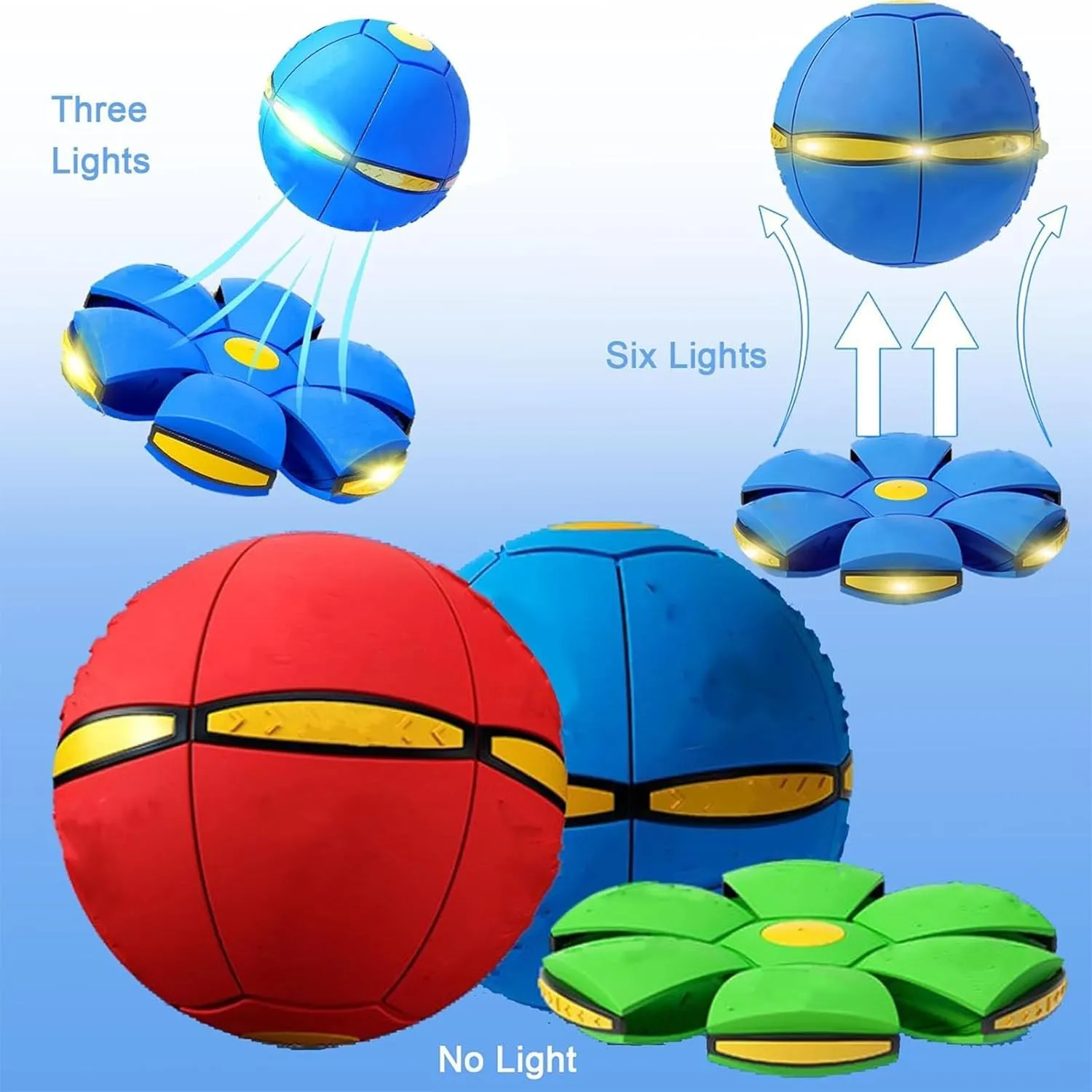 Petootsy Doggy Delight Disc, Doggy Disc Ball, Doggie Disc Ball for Small Medium Large Dogs, Doggy Toys, Doggie Disk Ball with Lights, Creative Magic Light Flying Saucer Ball (Blue, Six Lights)