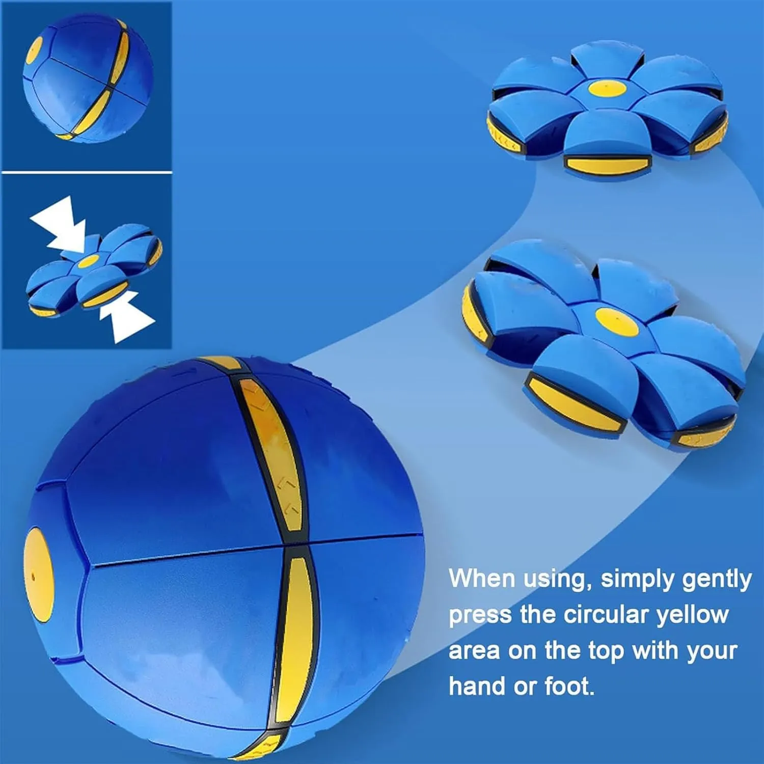 Petootsy Doggy Delight Disc, Doggy Disc Ball, Doggie Disc Ball for Small Medium Large Dogs, Doggy Toys, Doggie Disk Ball with Lights, Creative Magic Light Flying Saucer Ball (Blue, Six Lights)