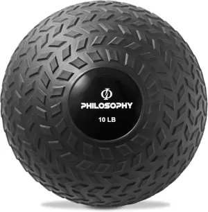 Philosophy Gym Slam Ball - Weighted Fitness Medicine Ball with Easy Grip Tread