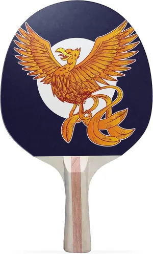 Phoenix Colorful Design Ping Pong Paddle, Premium 5 Ply Table Tennis Racket (Black on Back)
