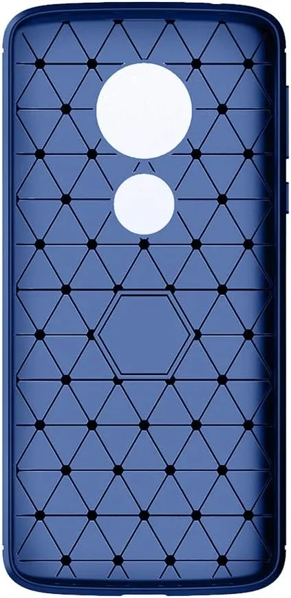 Phone Case for Moto E5 Plus E 5 Supra with Tempered Glass Screen Protector Cover Cell Accessories Slim Thin TPU Silicone Rubber Motorola E5  MotoE5plus 5E 5th Generation E5plus Cases Women Men Blue
