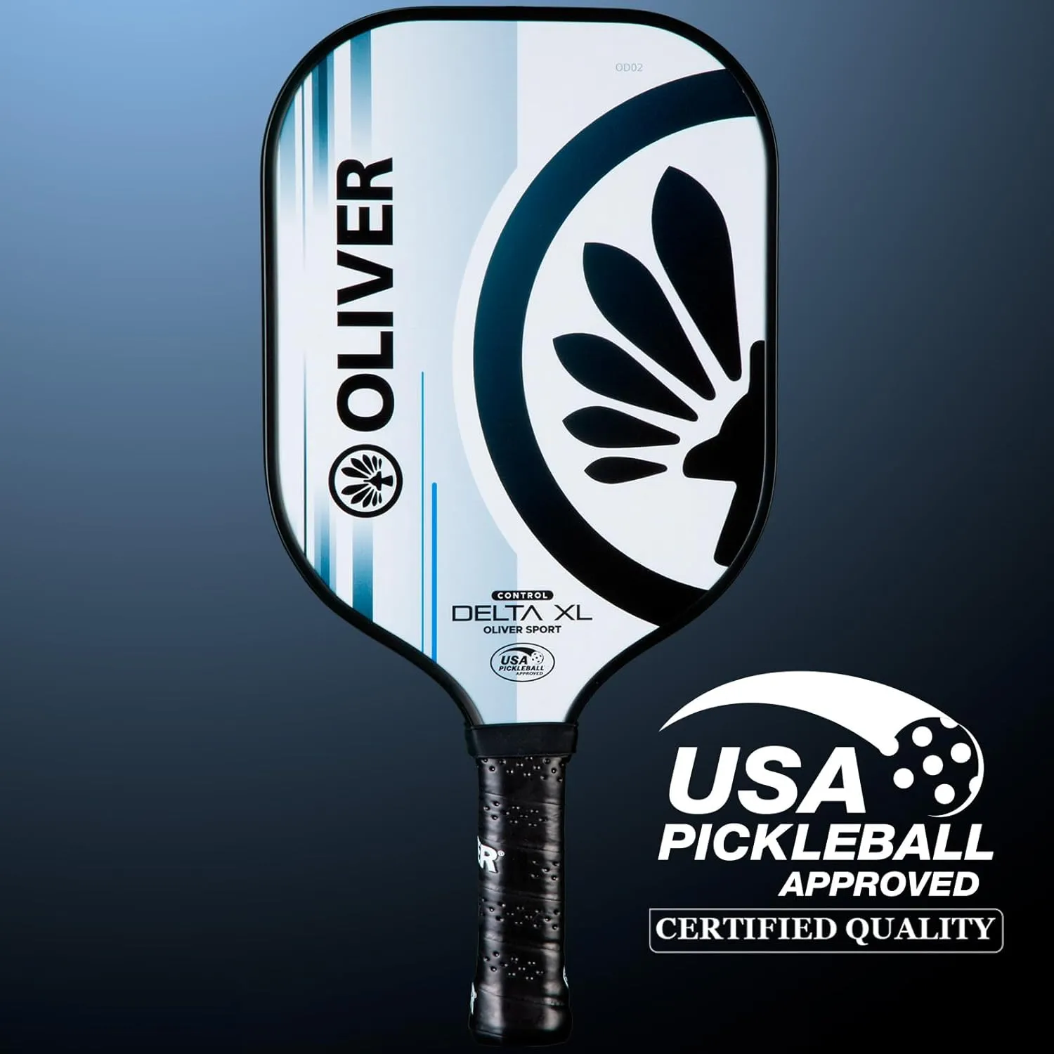 Pickleball Paddle Delta XL | USAPA Approved | 13/16 mm Honeycomb Polypropylene Core | Meta Carbon & Fiberglass Surfaces | Pickleball Paddles | for Beginner & Advanced Players