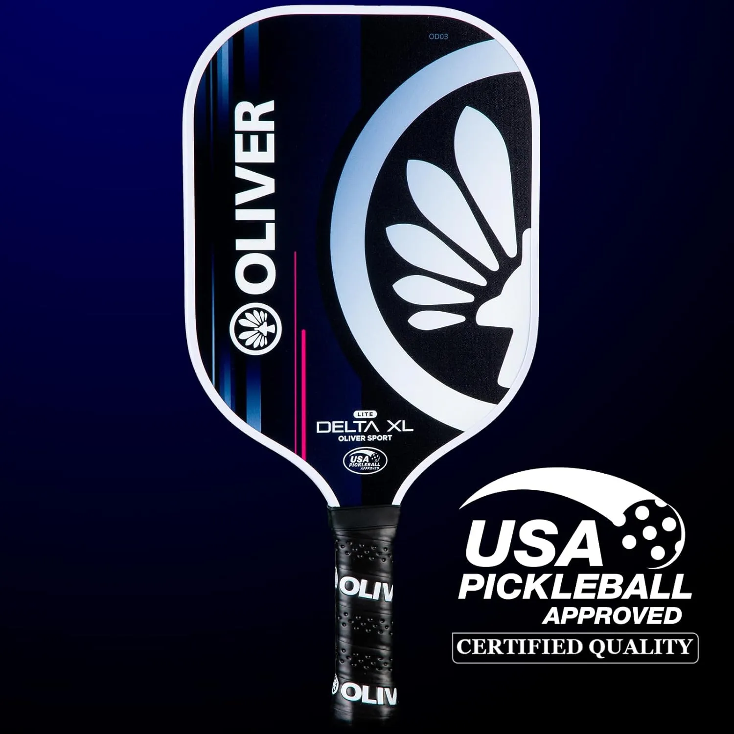 Pickleball Paddle Delta XL | USAPA Approved | 13/16 mm Honeycomb Polypropylene Core | Meta Carbon & Fiberglass Surfaces | Pickleball Paddles | for Beginner & Advanced Players