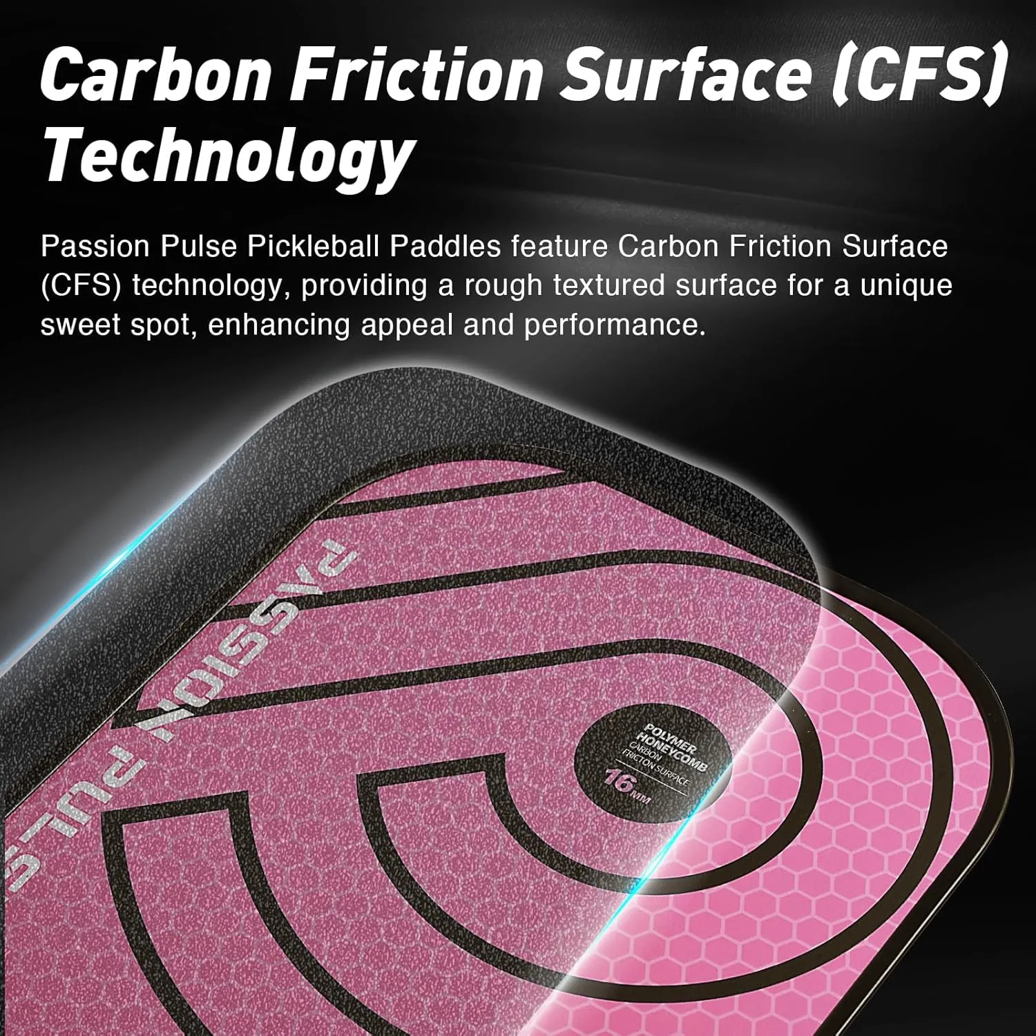 Pickleball Paddles 2025,Raw Carbon Fiber Surface（CFS） 16mm T700 High Grit & Spin, Pro Pickle Ball Paddles Designed for Ultimate Spin & Consistency
