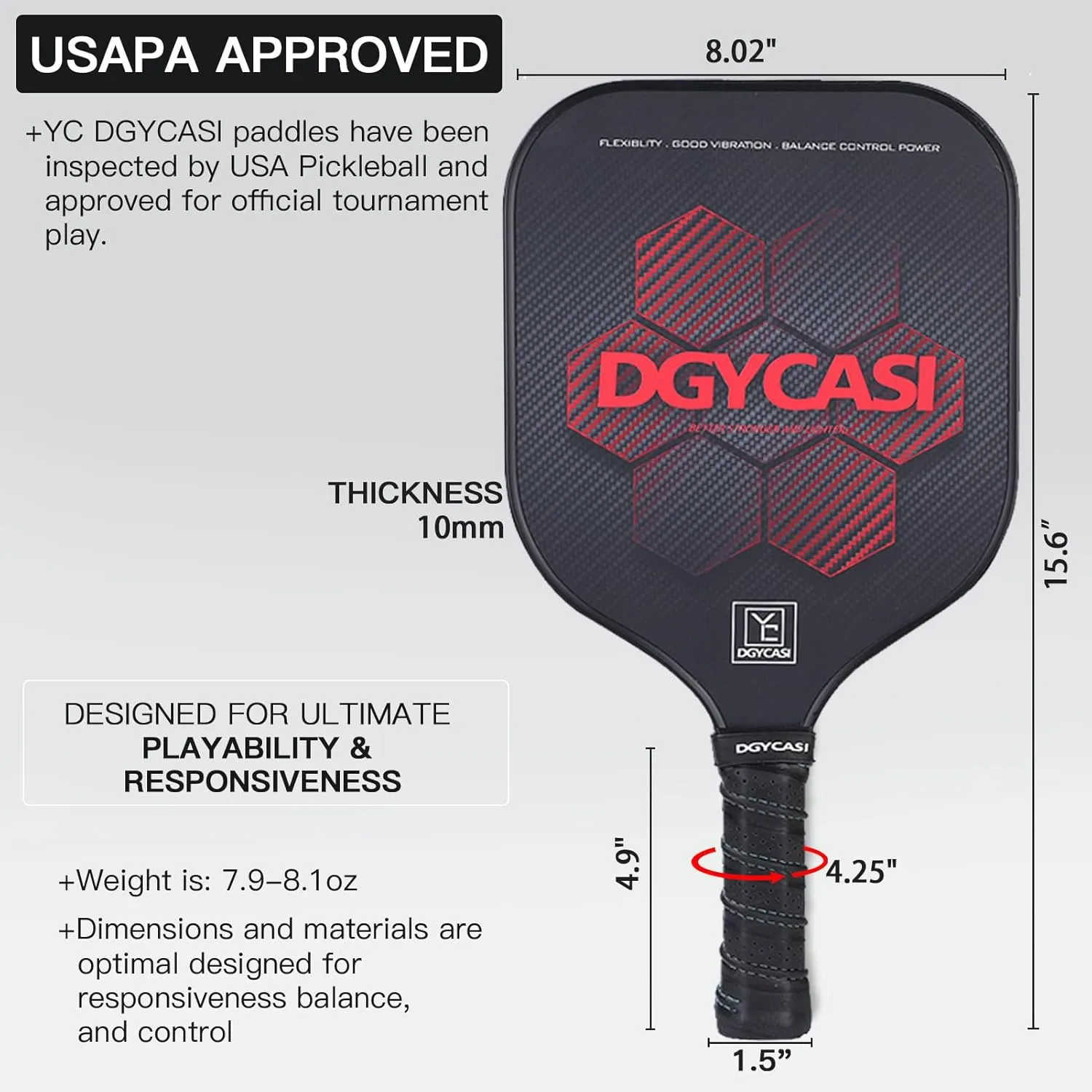 Pickleball Paddles Set of 4, USAPA Approved Pickleball Set, Fiberglass Pickle Ball Rackets, 3 Outdoor Pickleball, 3 Indoor Pickleball Balls, 4 Pickleball Overgrip, 1 Pickleball Bag for Women and Men