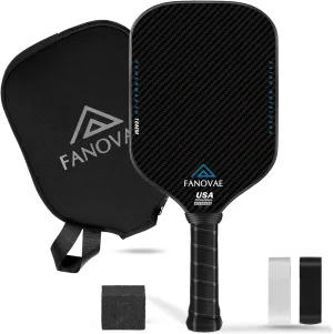 Pickleball Paddles, USAPA Approved Carbon Fiber/Fiberglass Surface Pickleball Set of 2/1 with Bag/Cover, Pickle Ball Paddle Set ​for Men Women