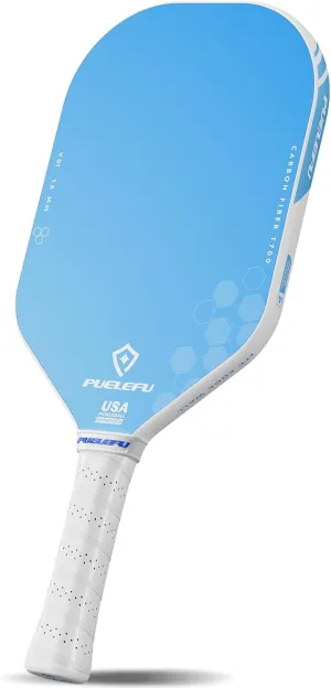 Pickleball Paddles,Blue Edgeless Raw T700 Carbon Fiber Thermoformed Pickleball Paddle with a 16mm Polymer Core, USAPA Approved Rackets Set with Ultimate Spin, Power and Control