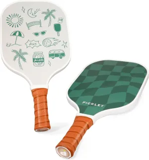 Pickleball Single Paddles - Fiberglass Surface, Honeycomb Core - Cool & Unique Designs - Sweatproof Foam Comfort Grip - Neoprene Cover - Gifts for Pickleball Lovers