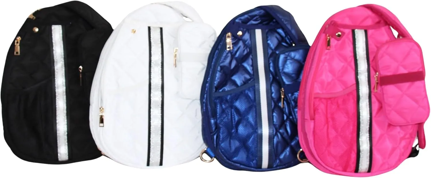 Pickleball Sling Bag for Women | Holds 2 Pickleball Paddles | Pickleball Paddle Cover   Zip Pockets | Cute Pickleball Bag   Women's Crossbody Handbag Style