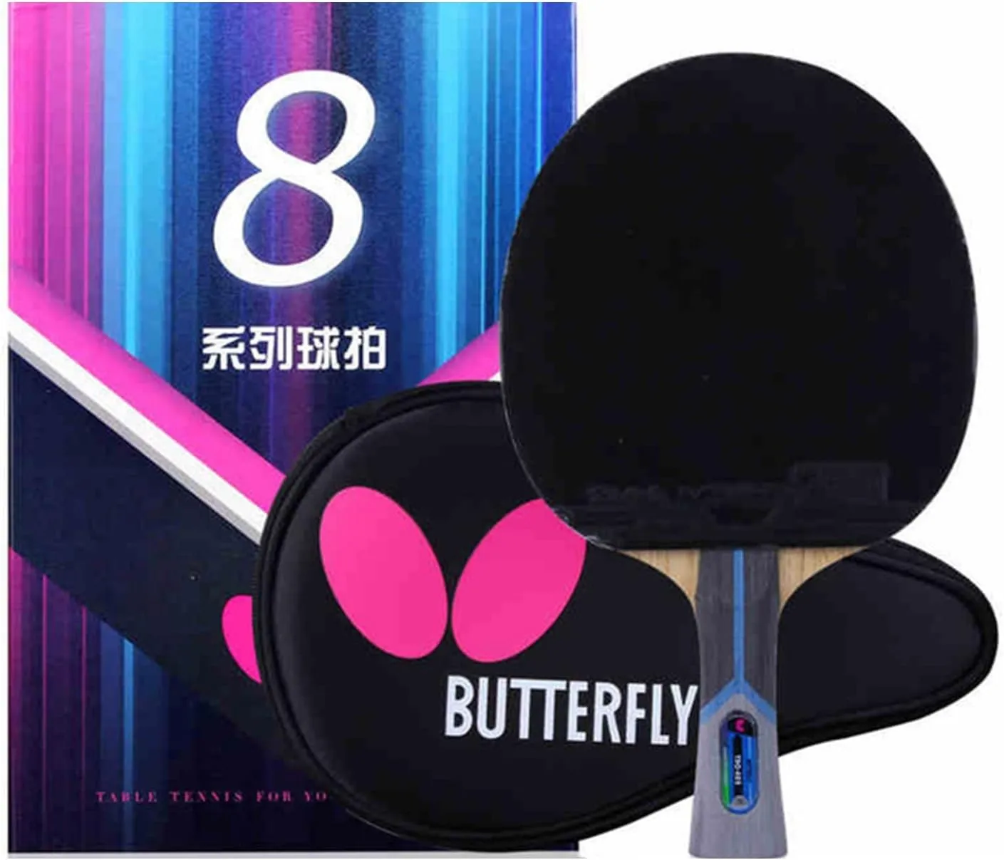 Ping Pong Paddle by Butterfly | 802 Ping Pong Paddle Set | Butterfly Ping Pong Paddle Case | Arylate Carbon Table Tennis Racket with Table Tennis Racket Case | Professional Table Tennis Racket Set