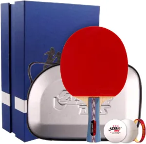 Ping Pong Table Tennis Paddle,Professional Racket with Carrying Case for Tournament Play (NO2-FL)
