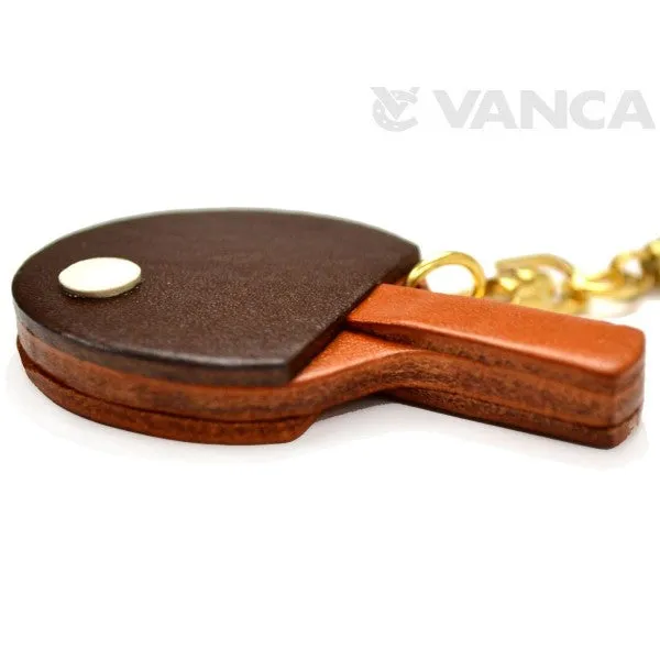 Ping-pong/Table tennis paddle Leather Keychain(L)