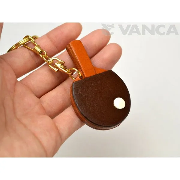 Ping-pong/Table tennis paddle Leather Keychain(L)