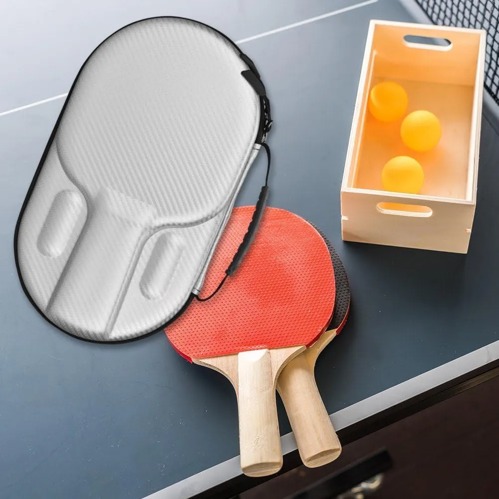 Pingpong Paddle Case Hard Shell Table Tennis Racket Case Pingpong Paddle Carry Case Pingpong Bat Cover Fit for 2 Paddles and 4 Balls