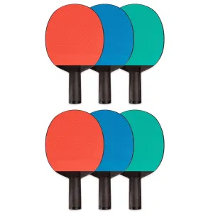 Plastic Rubber Face Table Tennis Paddle, Pack of 6