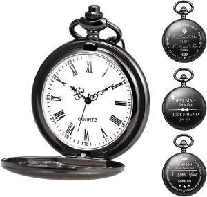 Pocket Watch Personalized Engraved Pocket Watch with Chain Men's Birthday Father's Day Father's Day Gift