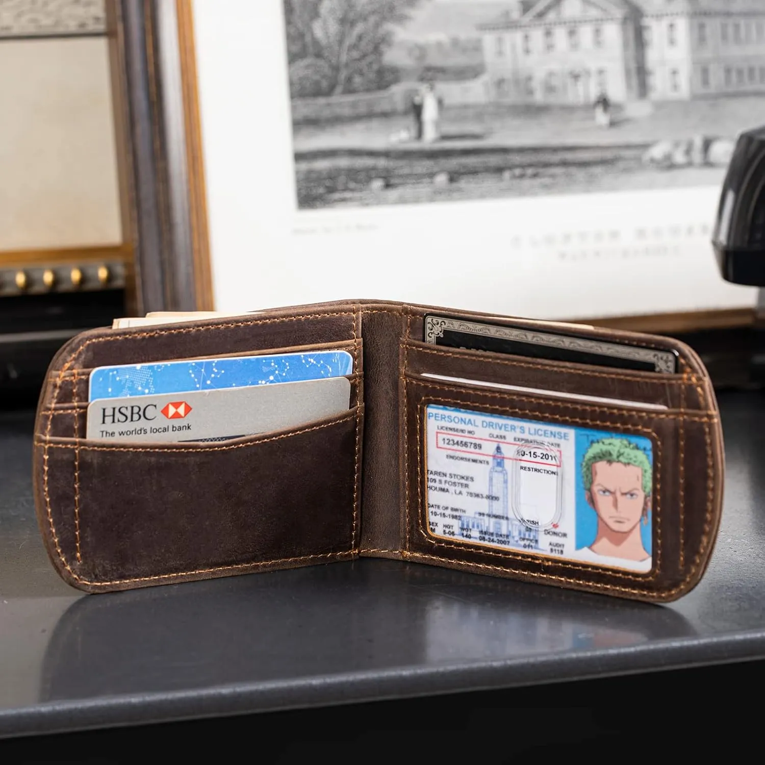 Polare Slim Curve Front Pocket RFID Blocking Italian Real Leather Bifold Wallet for Men
