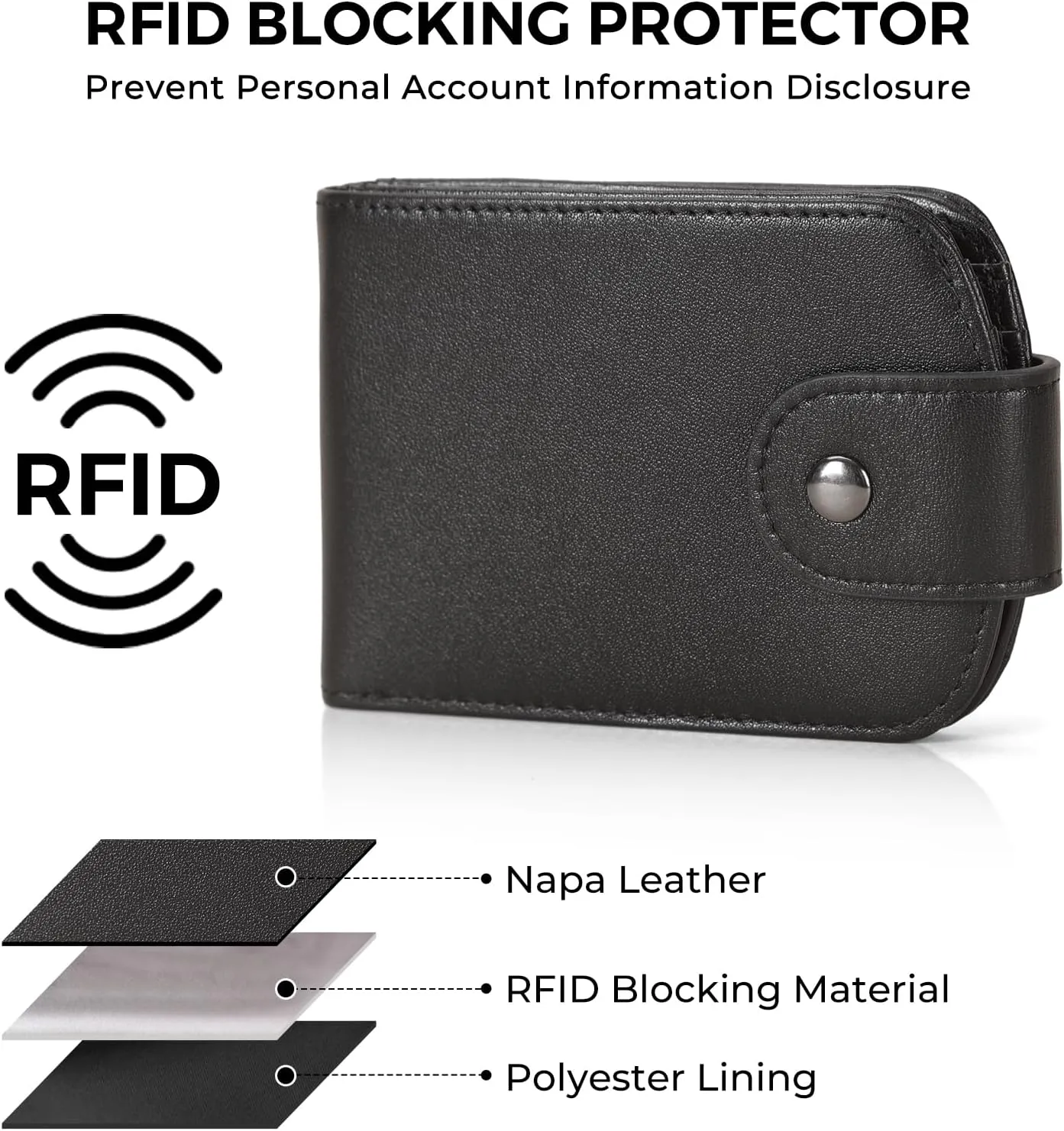 Polare Slim Curve Front Pocket RFID Blocking Italian Real Leather Bifold Wallet for Men