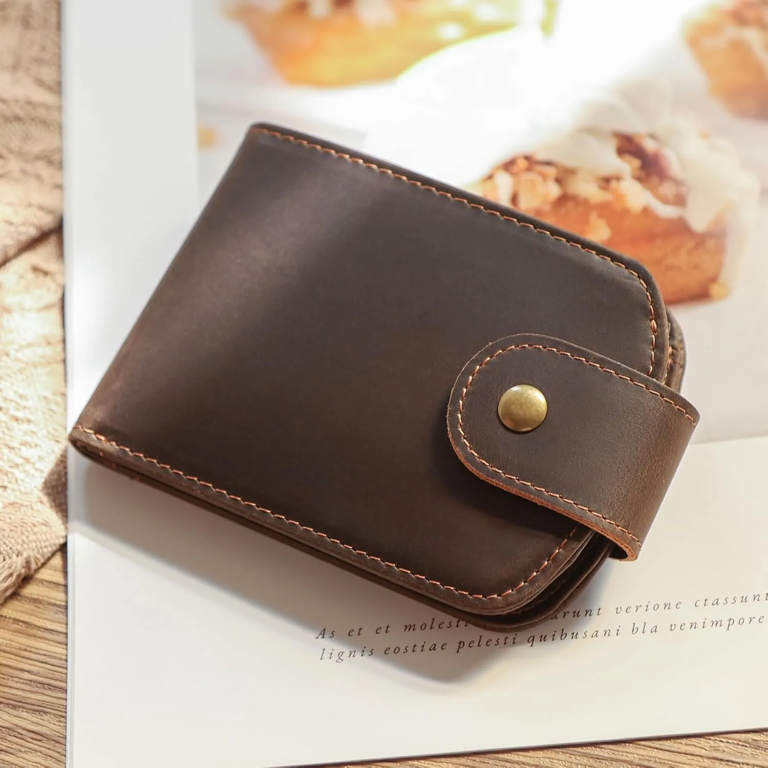 Polare Slim Curve Front Pocket RFID Blocking Italian Real Leather Bifold Wallet for Men
