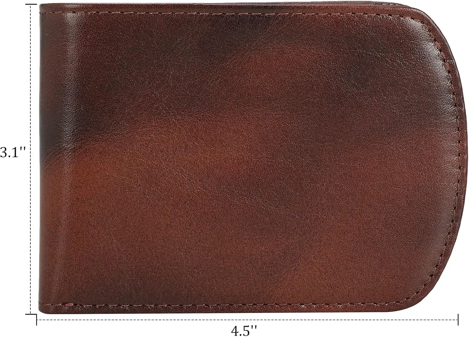 Polare Slim Curve Front Pocket RFID Blocking Italian Real Leather Bifold Wallet for Men