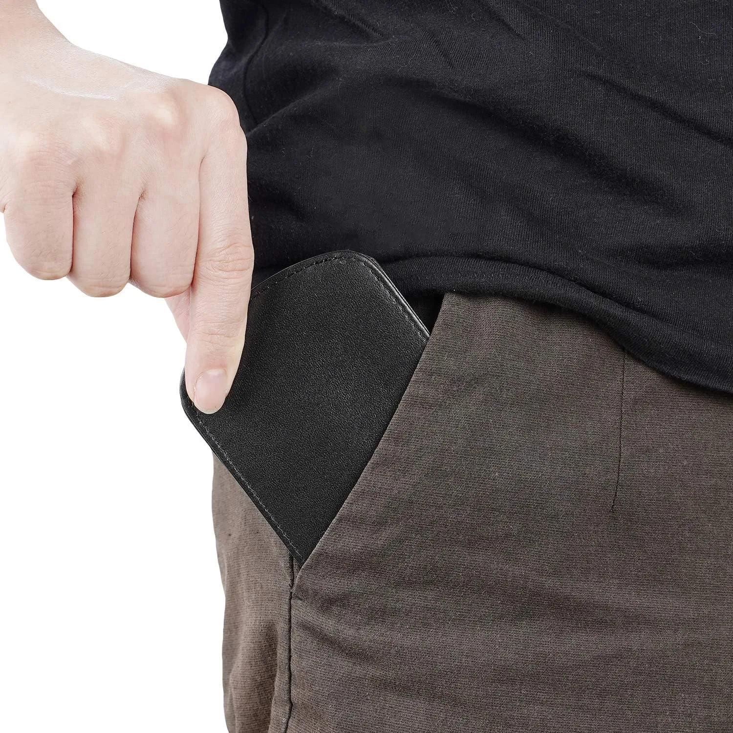 Polare Slim Curve Front Pocket RFID Blocking Italian Real Leather Bifold Wallet for Men