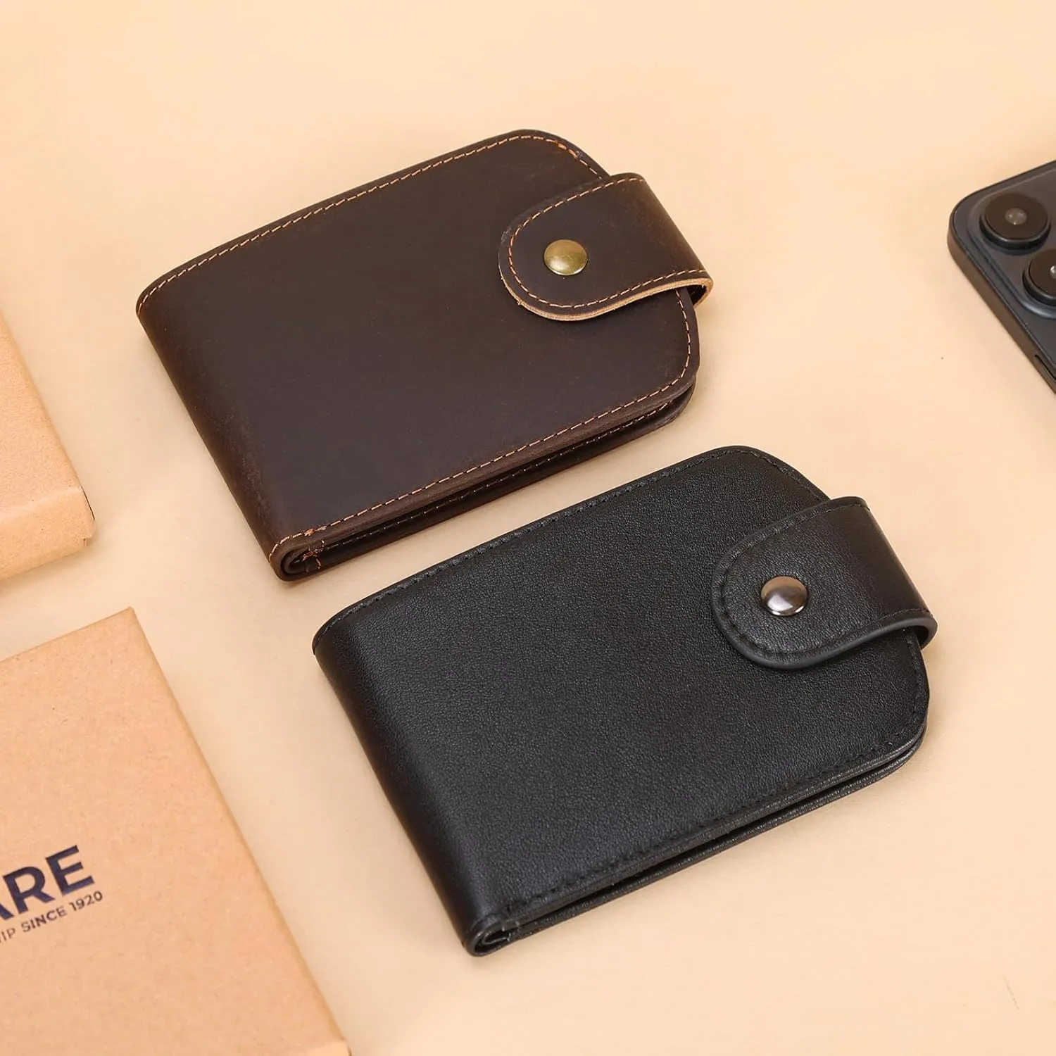 Polare Slim Curve Front Pocket RFID Blocking Italian Real Leather Bifold Wallet for Men