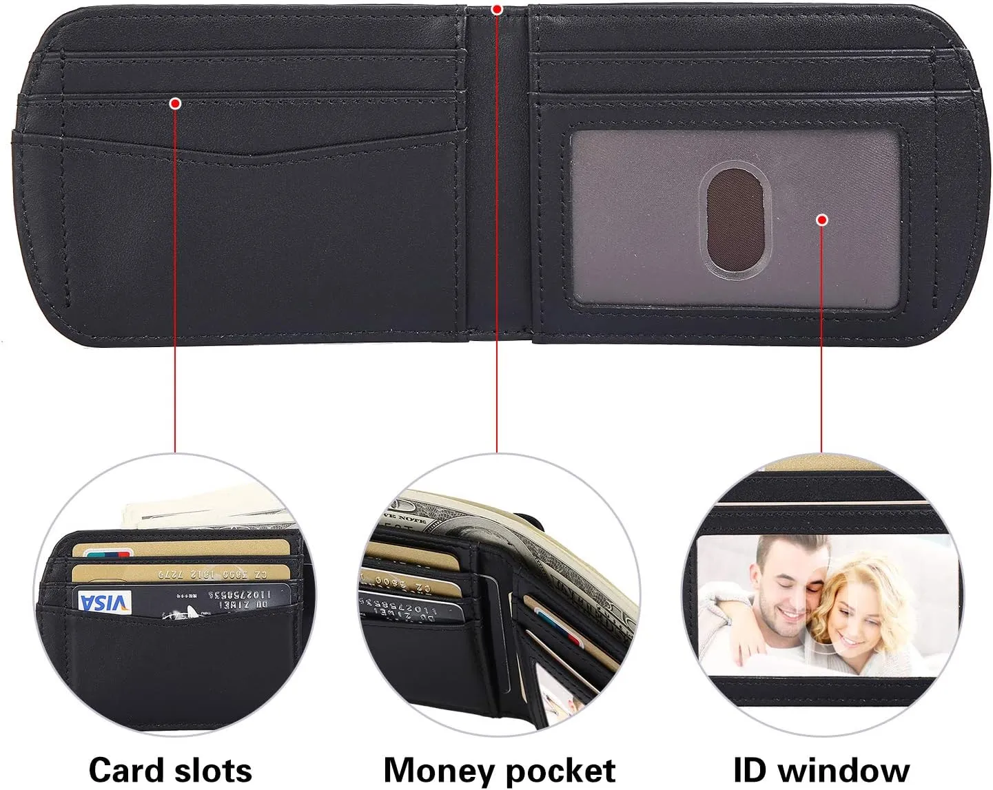 Polare Slim Curve Front Pocket RFID Blocking Italian Real Leather Bifold Wallet for Men