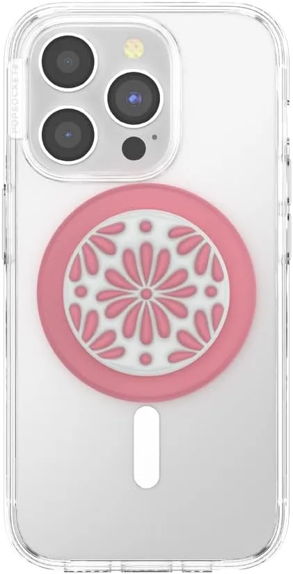 PopSockets Round Phone Grip Compatible with MagSafe, Adapter Ring Included, Phone Holder, Wireless Charging Compatible - Glazed Putty