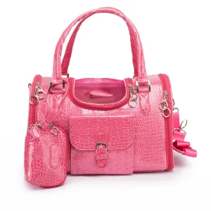 Portable PU Leather Dog Carrier Bag for Small Dogs