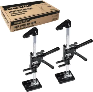 POWERTEC 71912 Labor Saving Arm Jack 2 Pack - 220 lbs Heavy Duty Furniture Lifter, 10" Adjustable Height, for Cabinets, Doors, Appliances, Installation & Home Improvement
