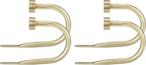 Premium Curtain Holdback, Quality Metal Decorative Curtain Holdbacks with Zinc Alloy Cap Finials,Rust-Proof, Set of 4 Window Curtain Holdbacks,Brass