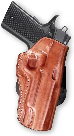 Premium Leather OWB Paddle Holster Open Top, Fits Rock Island M1911 A2 FS Tactical Full Rail 9/45 ACP 5" BBL, Right Hand Draw, Brown Color #1353#