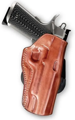 Premium Leather OWB Paddle Holster Open Top Fits, Sigg P210 Target 9mm Square Trigger Guard 5" Barrel, Right Hand Draw, Brown Color #1650#