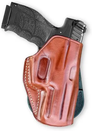 Premium Leather OWB Paddle Holster with Open Top Fits, H&K VP9 9mm 4.09''BBL, Brown Color