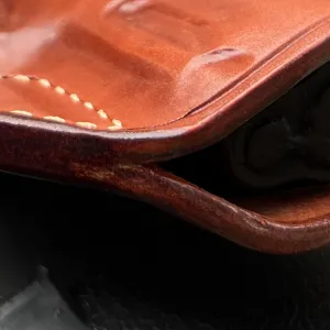 Premium Leather OWB Paddle Holster with Open Top Fits S&W CSX 9mm Micro Compact 3.1'' Barrel, Right Hand Draw, Brown Color #1620#