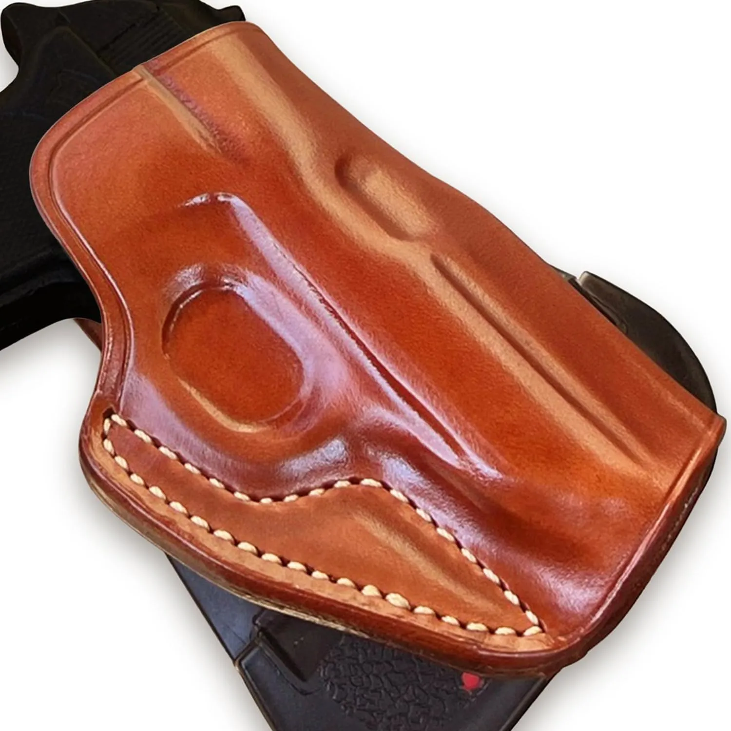 Premium Leather OWB Paddle Holster with Open Top Fits, Walther PPK/S 22LR/ 380 Caliber 3.3'' inch Barrel,Right Hand Draw, Brown Color #1170#
