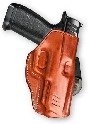 Premium Leather OWB Paddle Holster with Open Top Fits, Walther WMP 22 Magnum 4.5" Barrel, Right Hand Draw, Brown Color #1637#