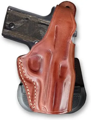 Premium Leather OWB Paddle Holster with Thumb Break fits, Sigg P938 (Pleas Choose Your Hand Draw) Brown Color