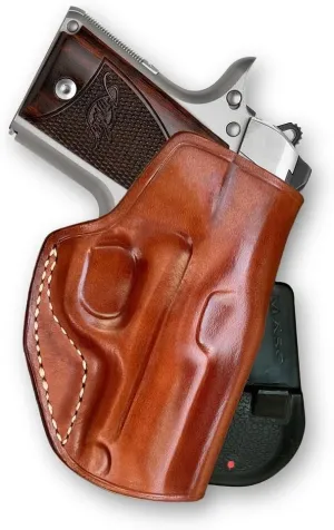 Premium Leather Paddle Holster Open Top Fits, Kimber Micro 9mm 3.15” Barrel, Right Hand Draw, Brown Color #1528#