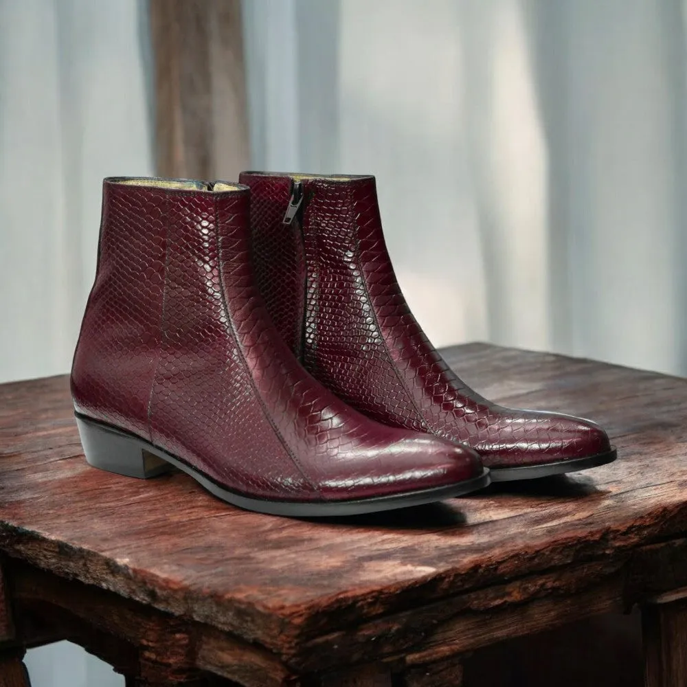 Premium Python Ankle Boots | Exotic & Stylish Footwear | Posh Footwears